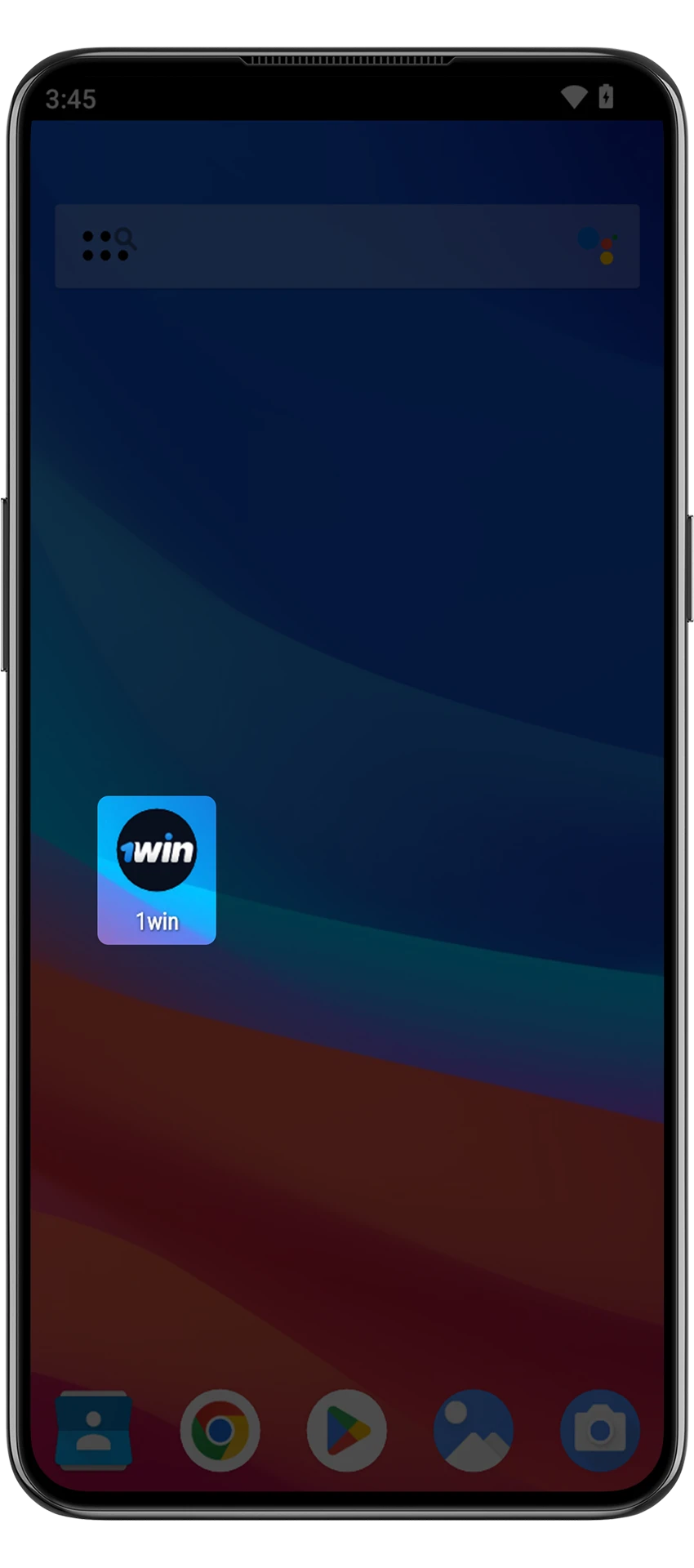 Opening the 1win app on the home screen