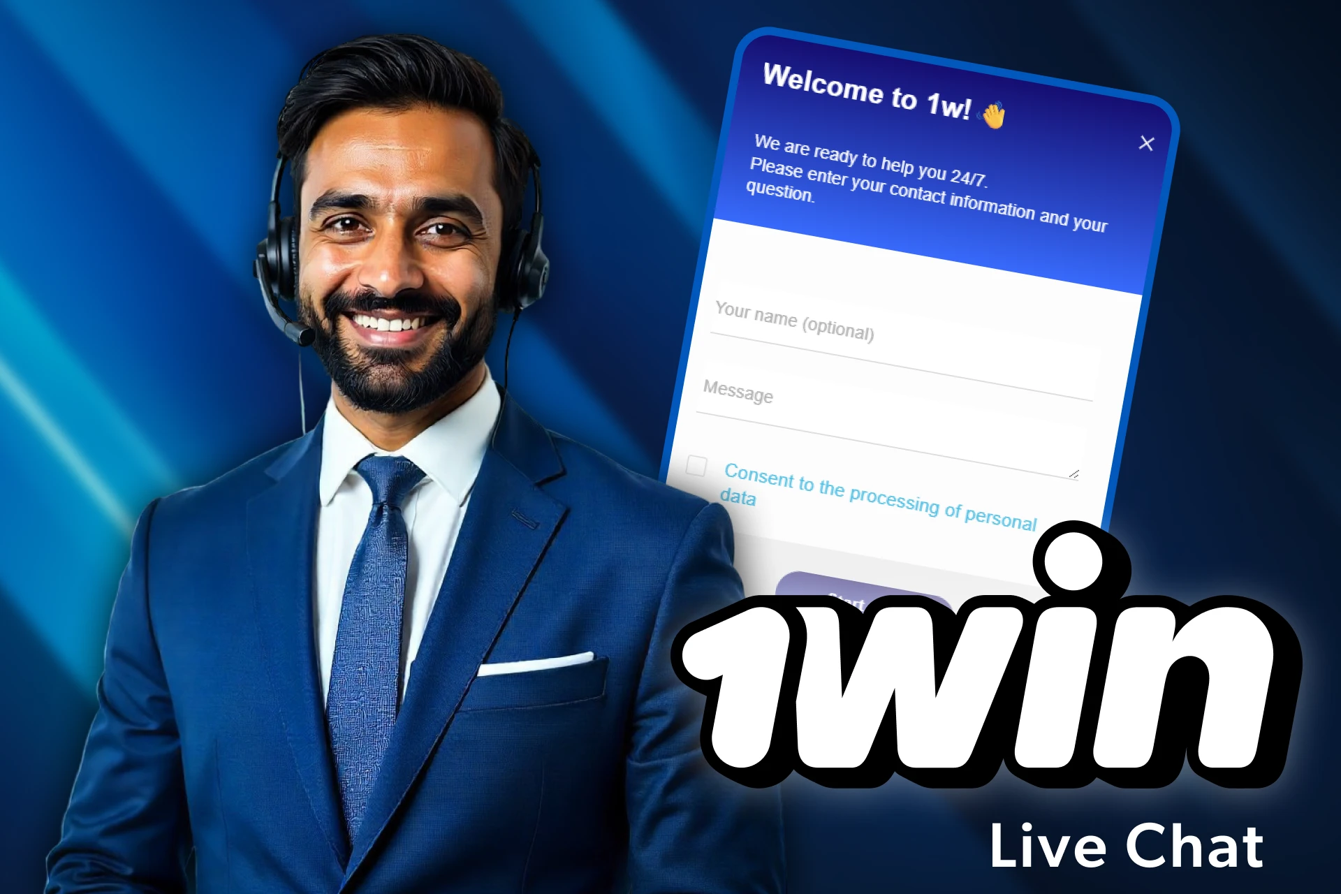 The 1win live chat is working throughout the day.