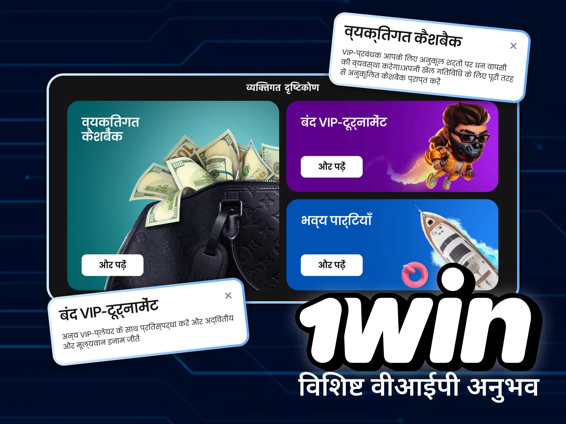 1Win वीआईपी क्लब की विशेषताओं की खोज करें।